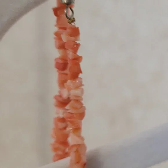 Coral Necklace Orange Choker Vintage - Picture 9 of 12